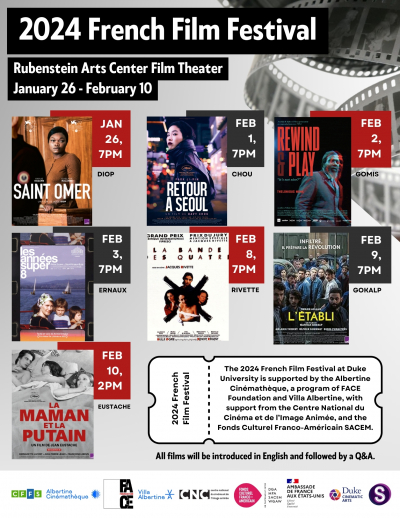 Multi picture flyer announcing French Film Festival